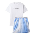 Kurzes Popeline Schlafanzug Set BLUE Bild 1