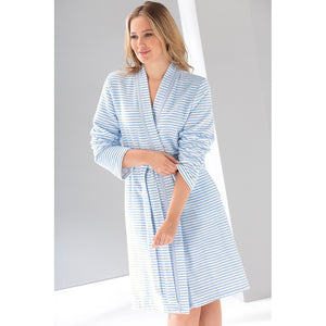 Bademantel Kurz Kimono Mittelblau Bild 1