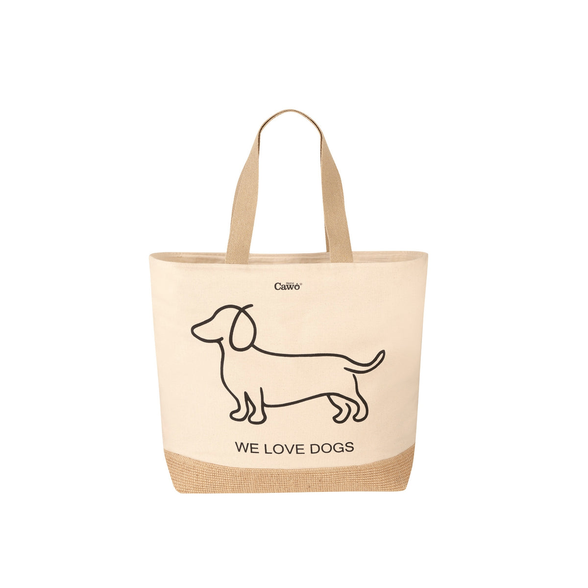 CAWÖ Beachbag WE LOVE DOGS Natur/Schwarz Bild 1