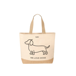 CAWÖ Beachbag WE LOVE DOGS Natur/Schwarz Bild 1