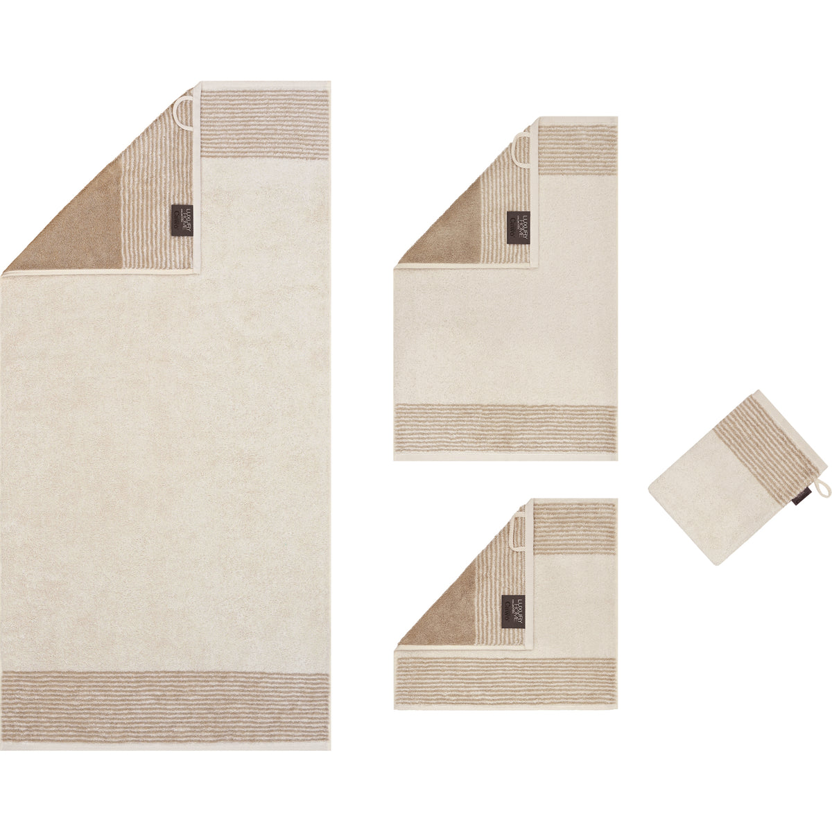 CAWÖ Handtuch Luxury Home Two-Tone Natur Bild 3