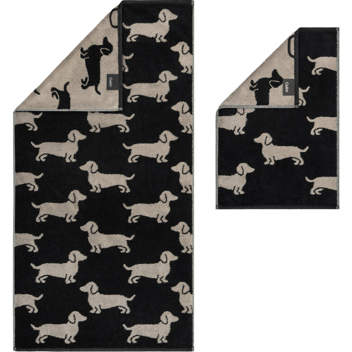 CAWÖ Handtuch WE LOVE DOGS Schwarz - Beige Bild 6
