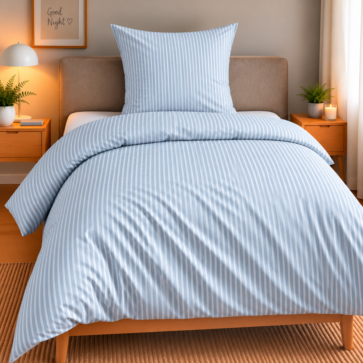 Bettwäsche Mako-Satin perlblau Bild 2