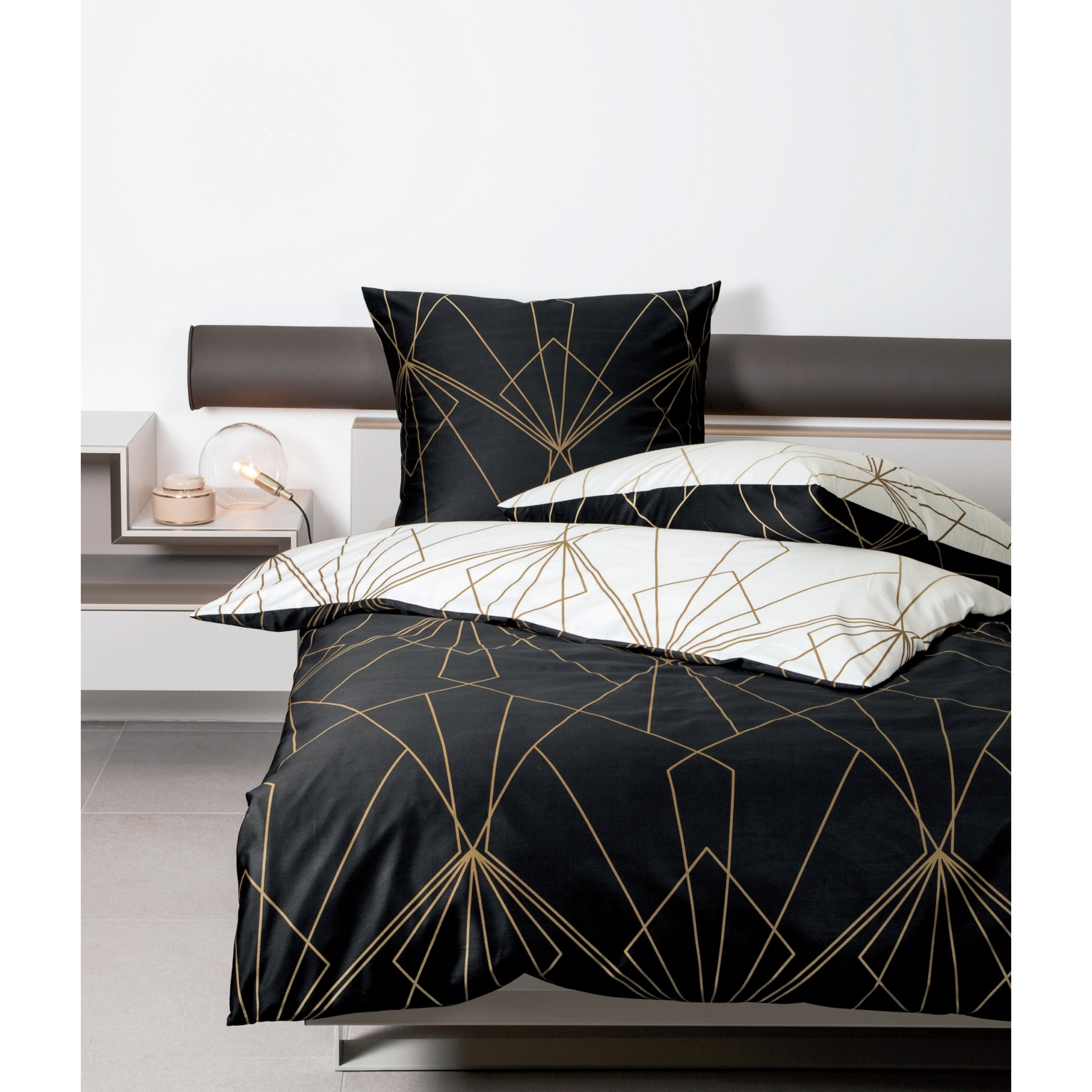 Bettwäsche Mako-Satin bronzebraun schwarz Bild 2