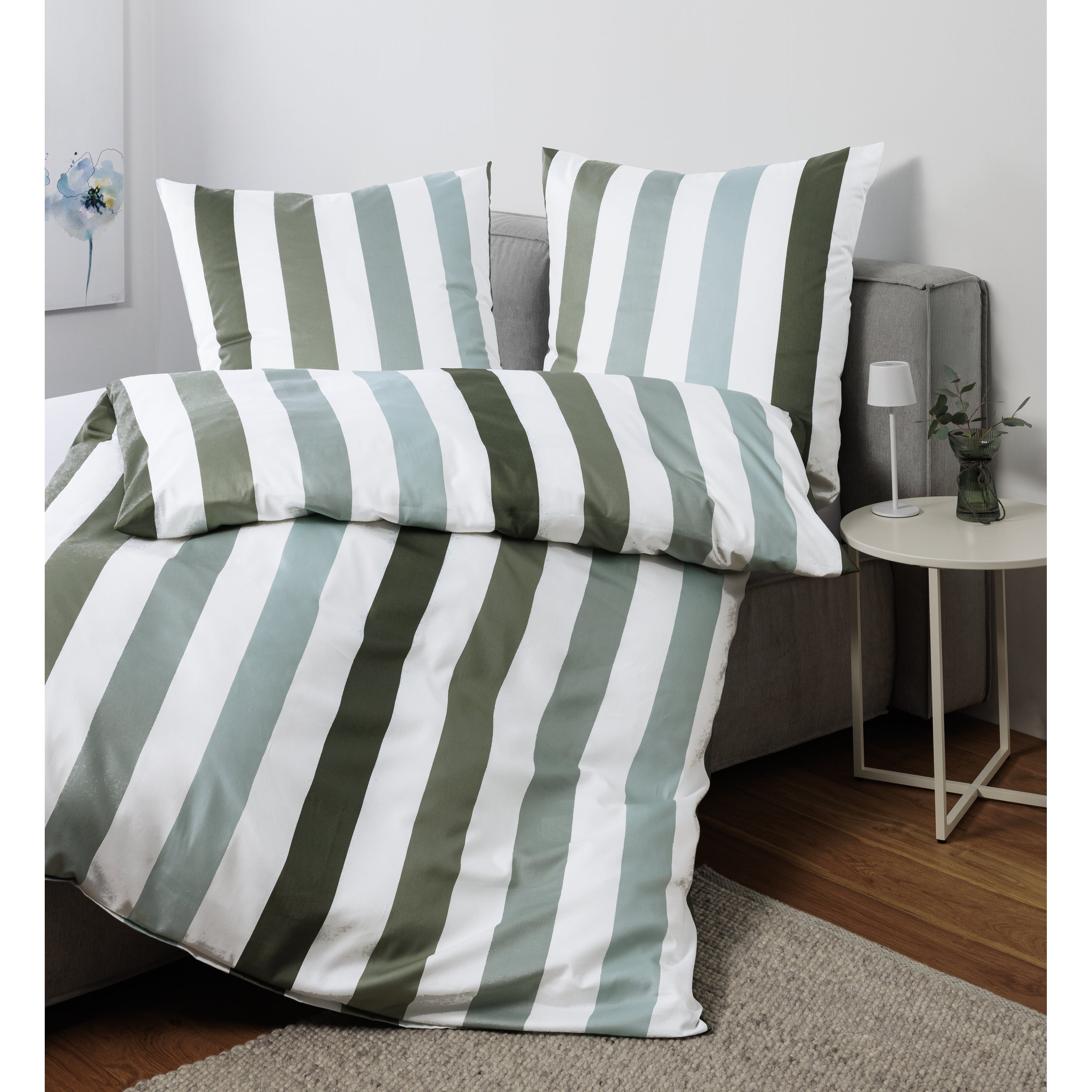 Bettwäsche Mako-Satin salbeigrün Bild 1