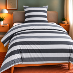 Bettwäsche Mako-Satin silber anthrazit Bild 4
