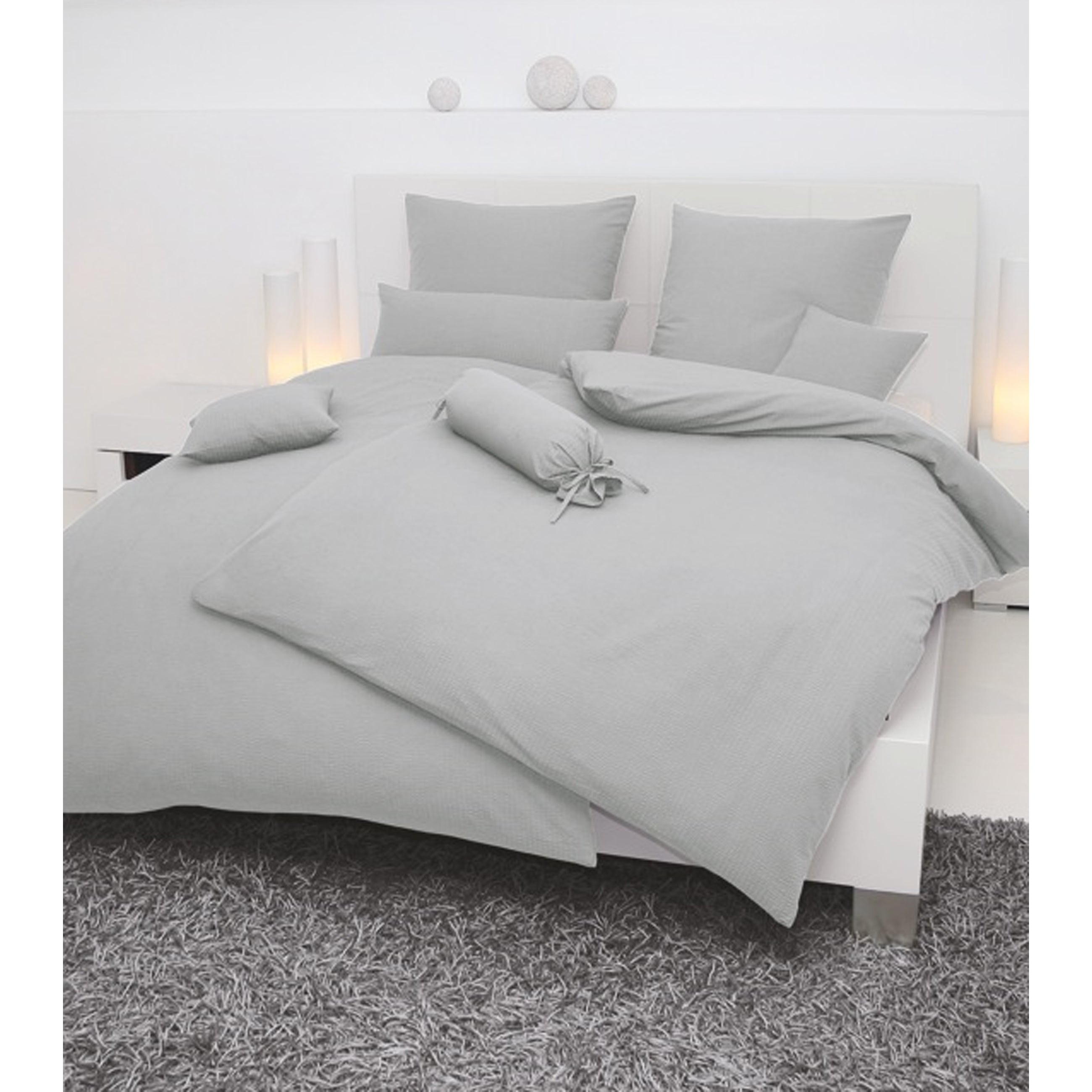 Bettwäsche Mako-Soft-Seersucker platin Bild 1