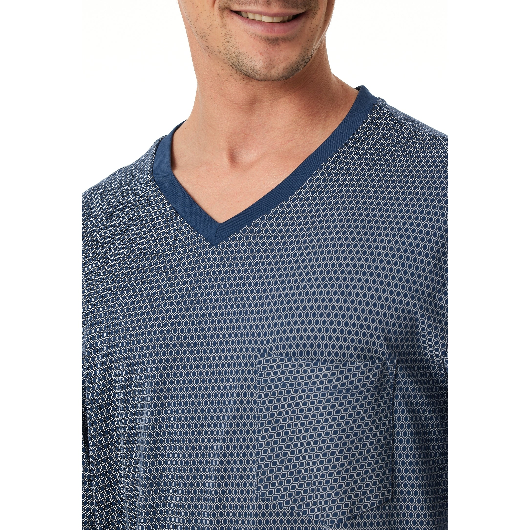 Schlafanzug lang blau Bild 5