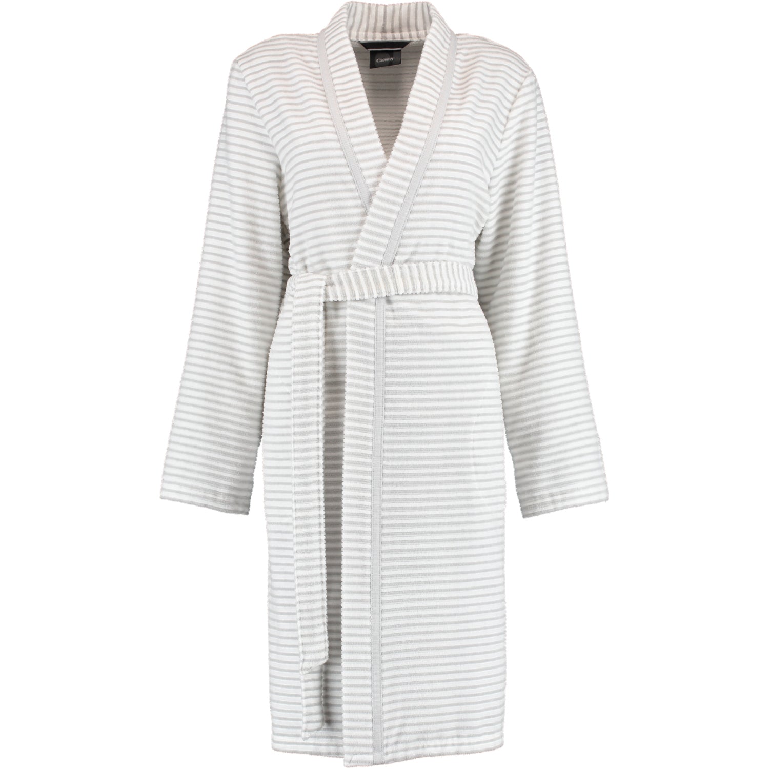 Bademantel Kurz Kimono Weiß - Silber Bild 1