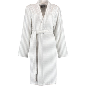 Bademantel Kurz Kimono Weiß - Silber Bild 1
