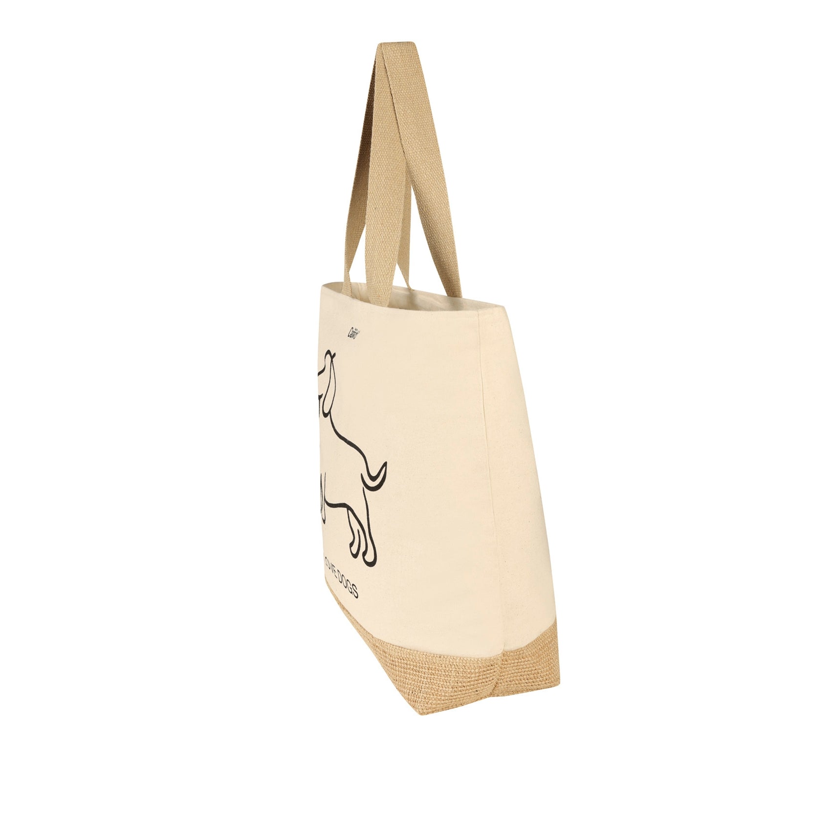 Beachbag WE LOVE DOGS Natur/Schwarz Bild 2