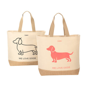 CAWÖ Beachbag WE LOVE DOGS Natur/Schwarz Bild 4