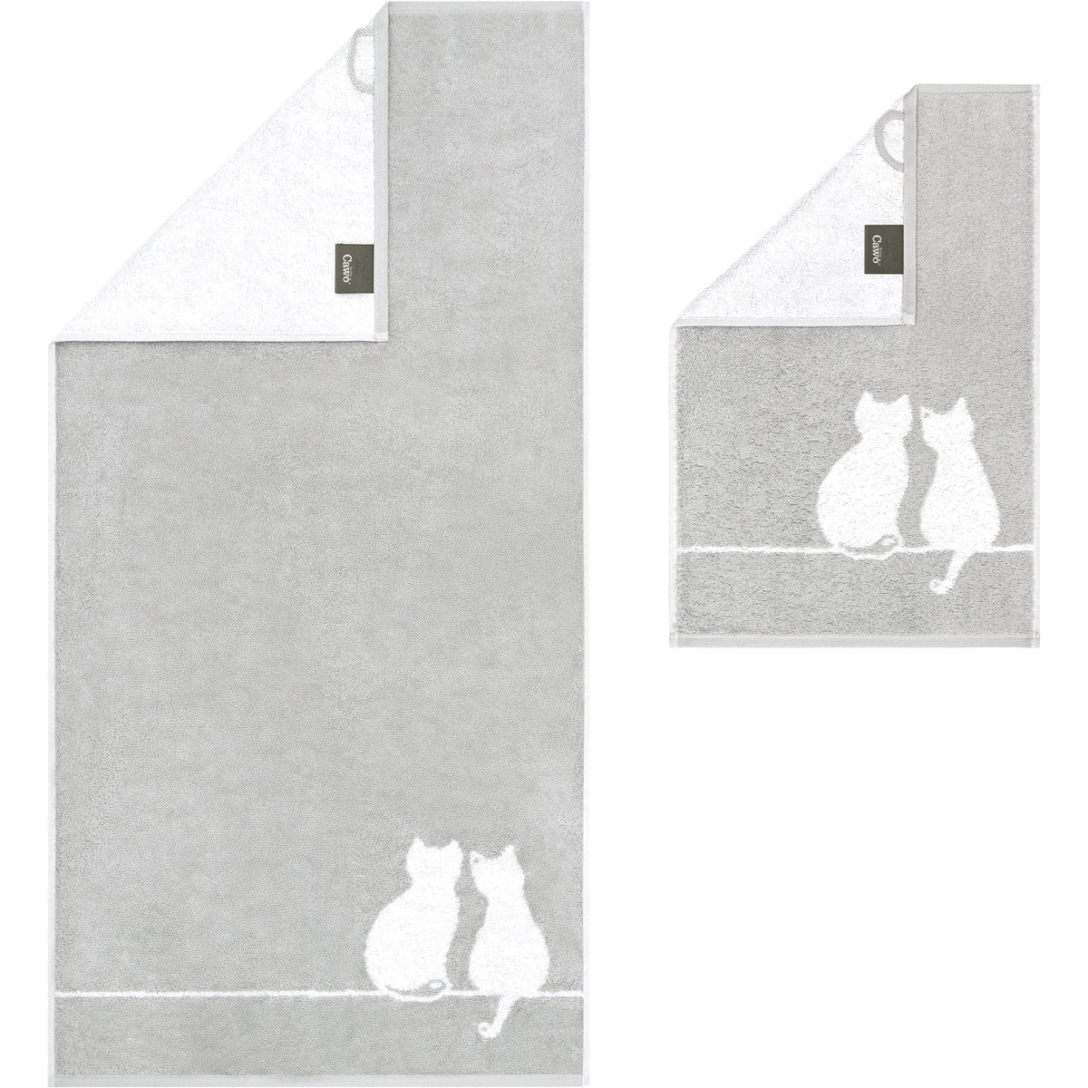 CAWÖ Duschtuch CUTE CATS EDITION You&Me Platin/Basalt Bild 9