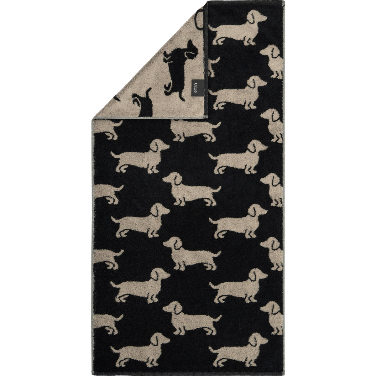 CAWÖ Handtuch WE LOVE DOGS Schwarz - Beige Bild 2