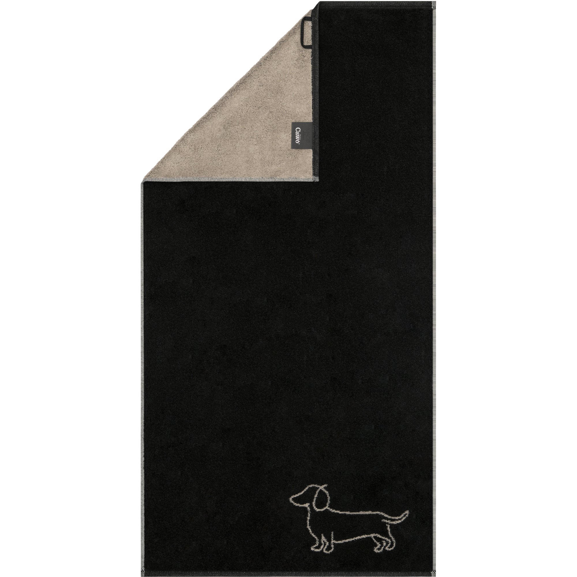 Duschtuch WE LOVE DOGS Schwarz - Beige Bild 1