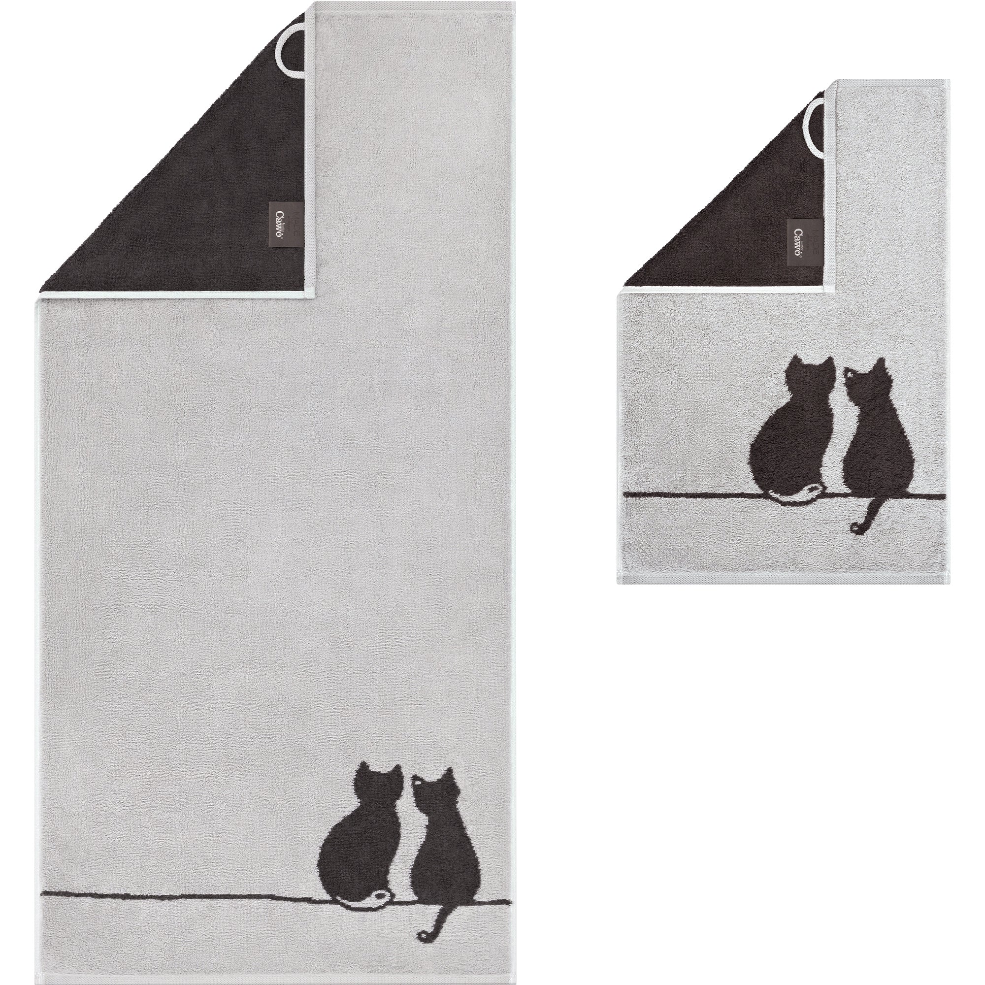 Gästetuch CUTE CATS EDITION Me&You Platin/Weiß Bild 7