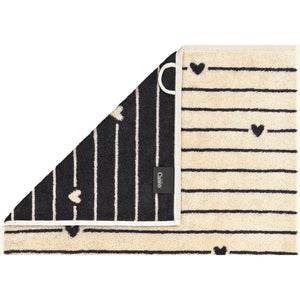 Gästetuch Heart Beats Lines & Hearts Basalt Bild 2