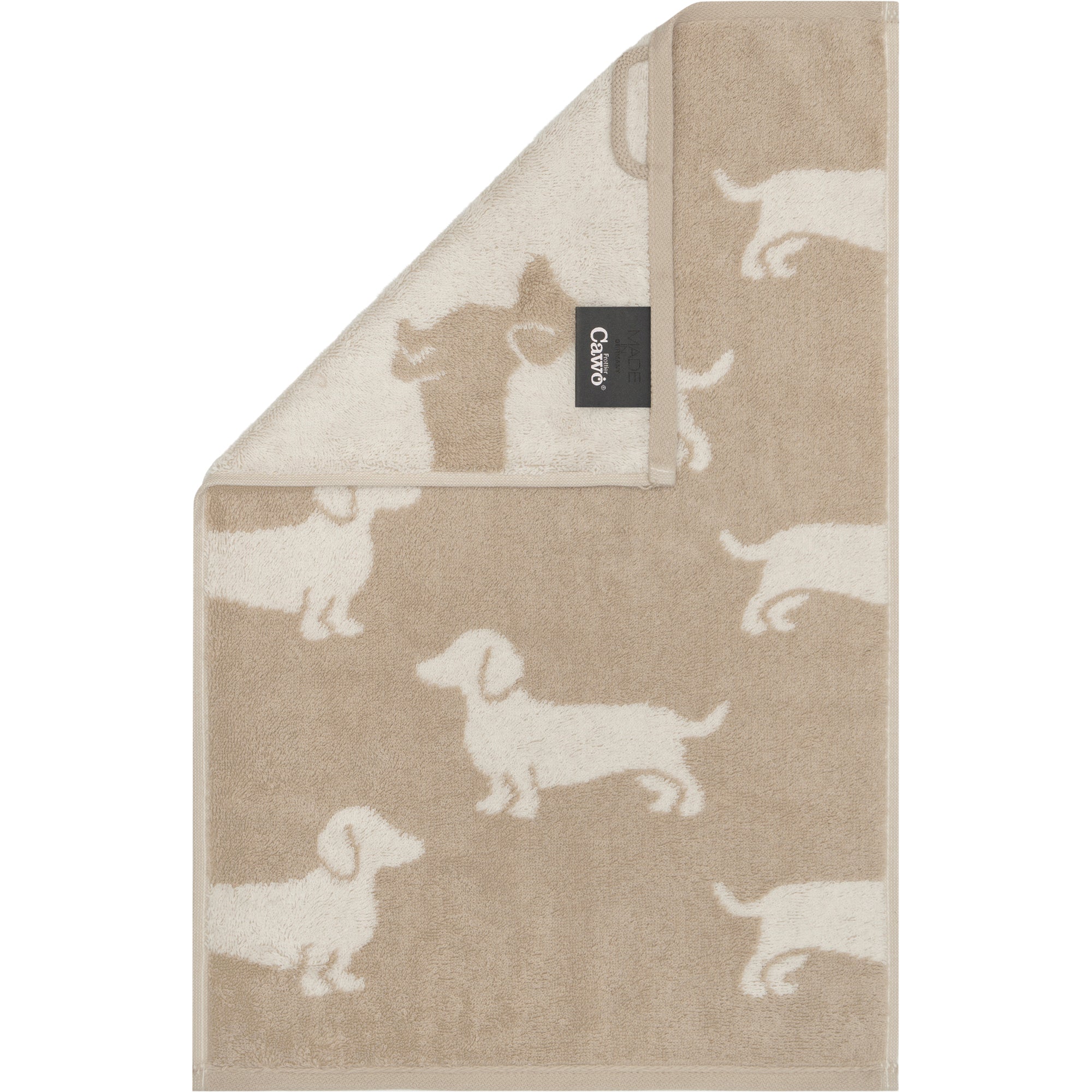 Gästetuch WE LOVE DOGS Natur - Beige Bild 2