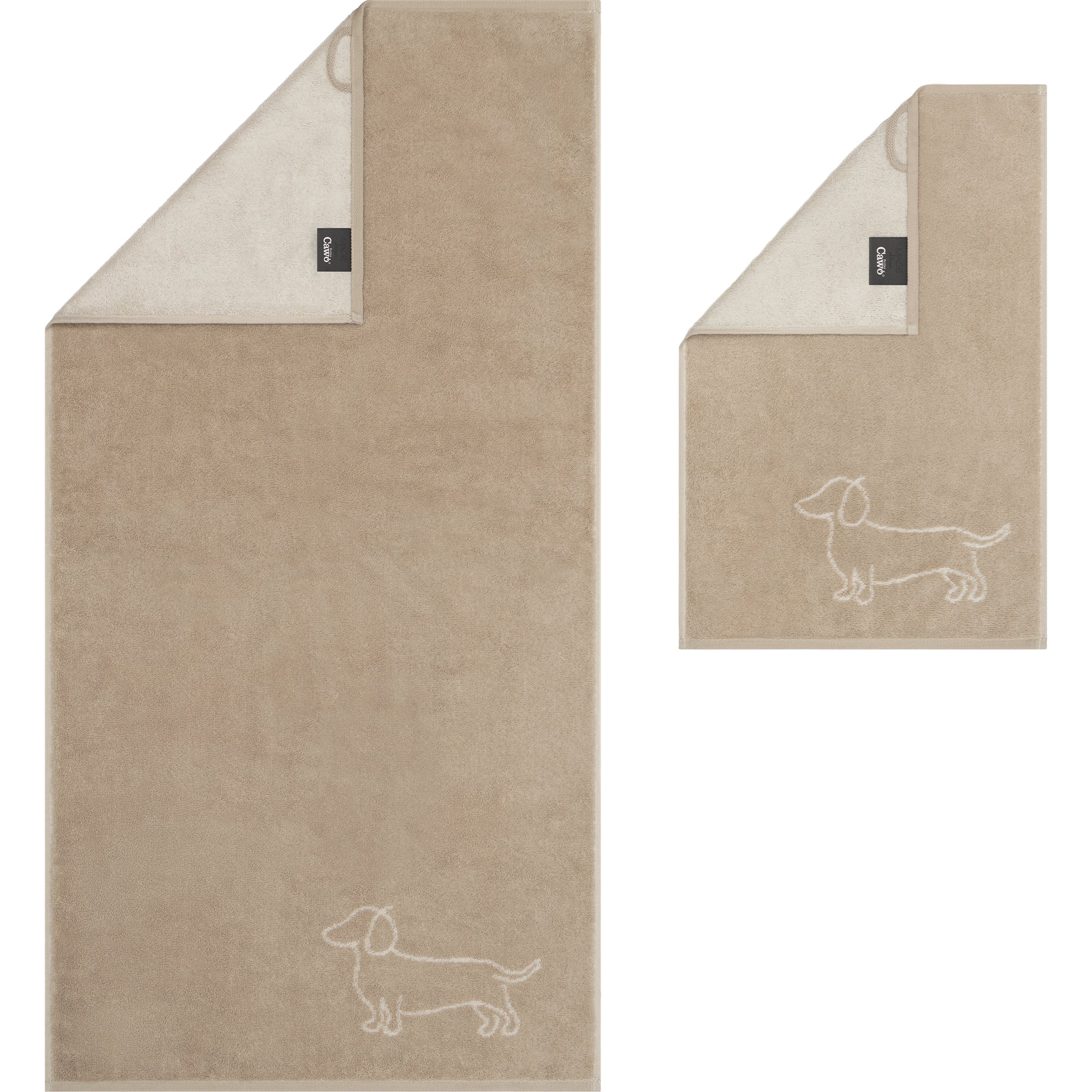 Gästetuch WE LOVE DOGS Natur - Beige Bild 3