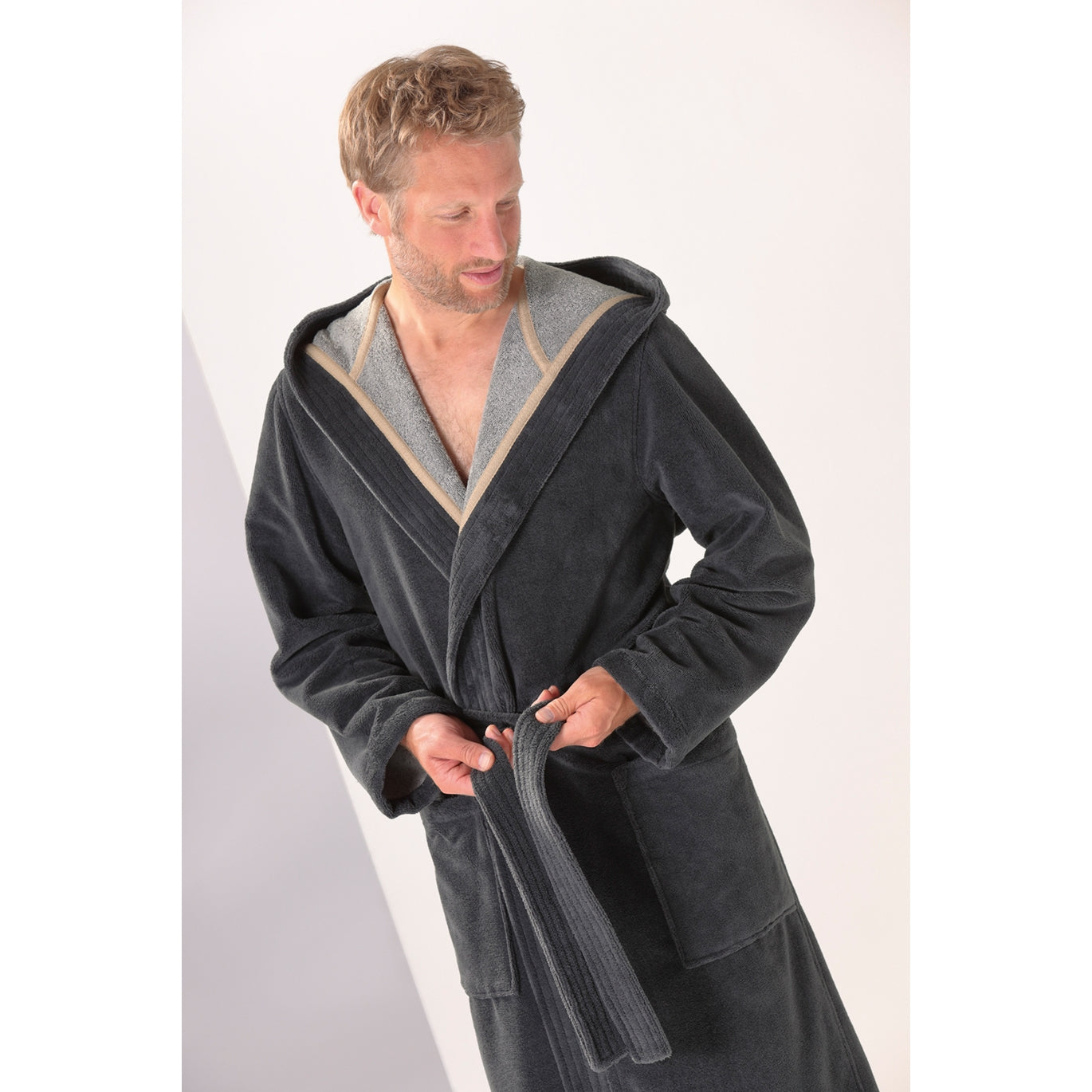 Herren Bademantel mit Kapuze Field Bild 5