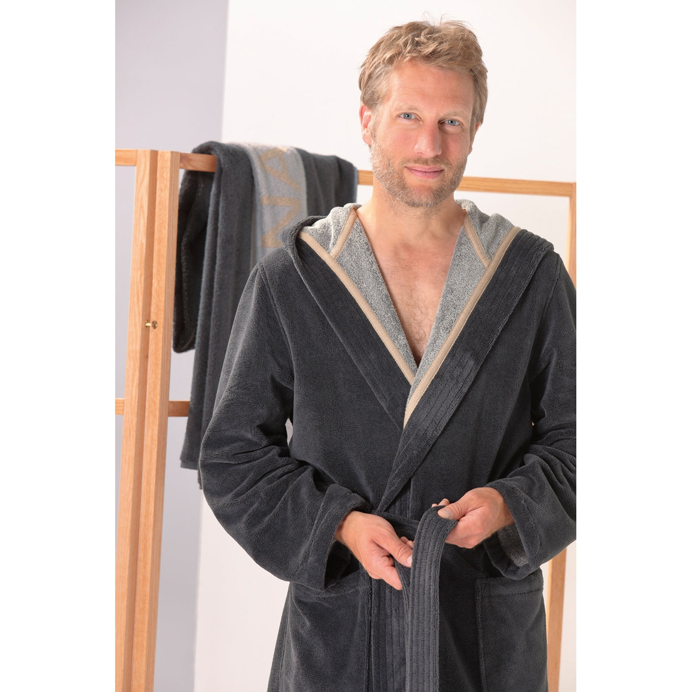 Herren Bademantel mit Kapuze Field Bild 10