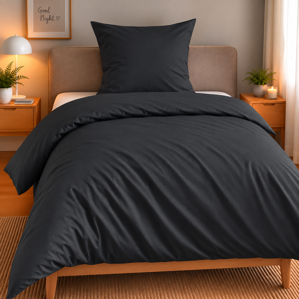 Bettwäsche Mako-Satin schwarz Bild 7