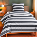 Bettwäsche Mako-Satin silber anthrazit Bild 2