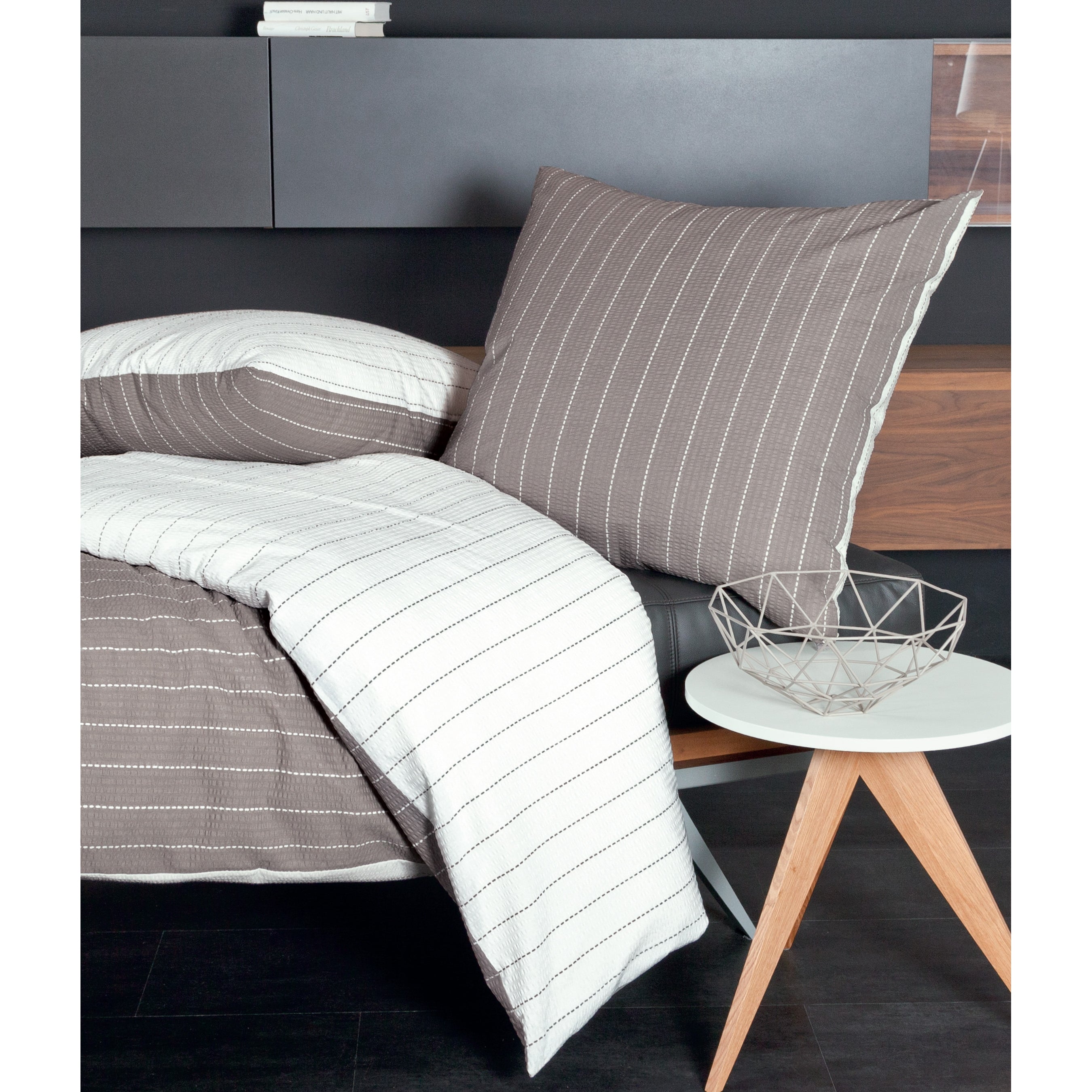 Bettwäsche Mako-Soft-Seersucker taupe Bild 2