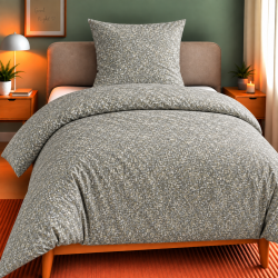 Bettwäsche Mako-Soft-Seersucker beige grau Bild 2