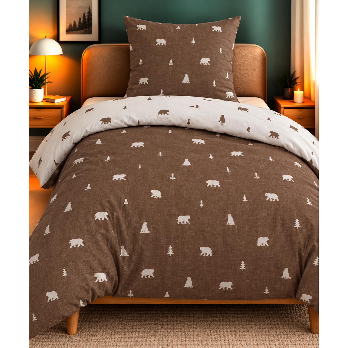 Janine Feinbiber Bettwäsche beige braun Bild 1