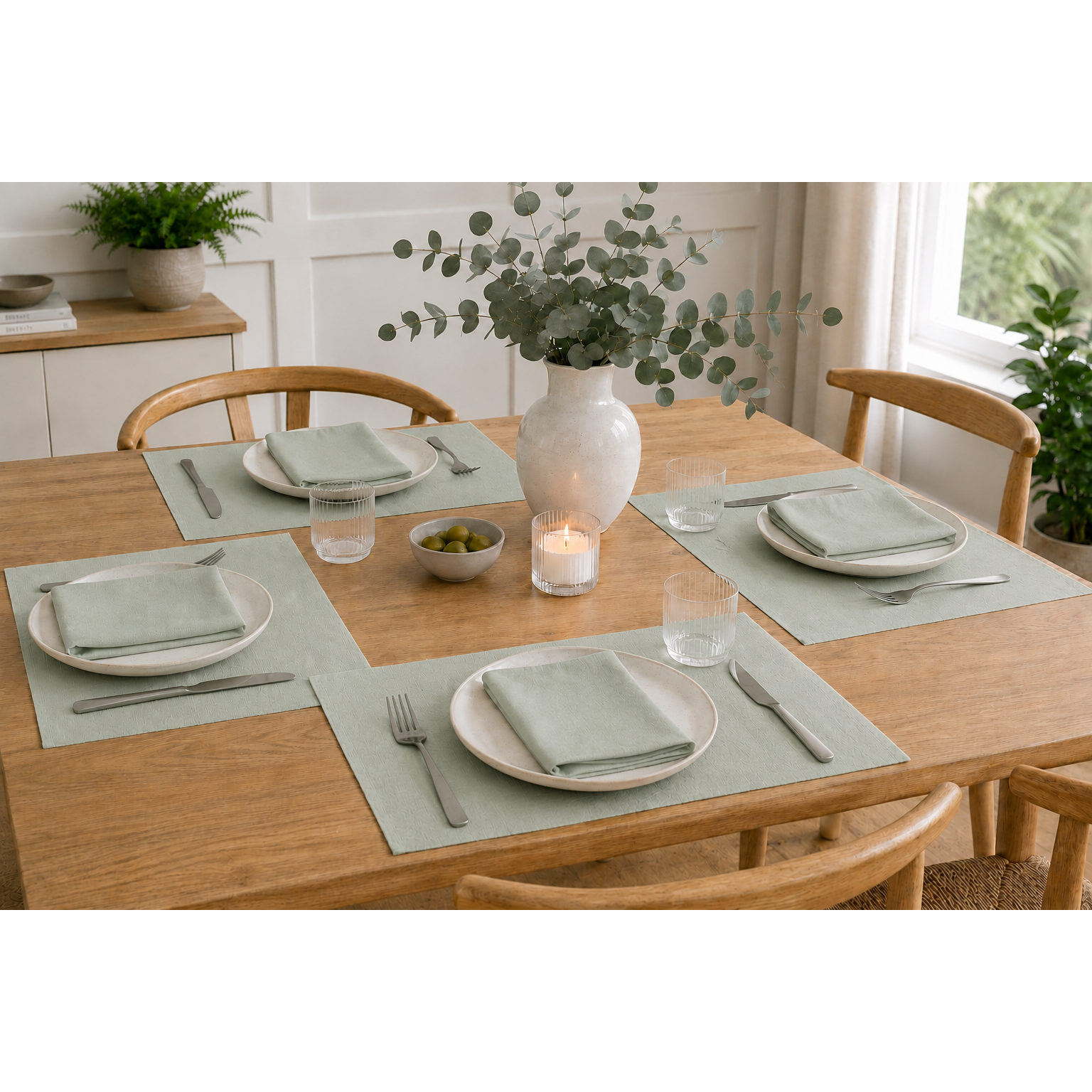 Loft 35 x 50 - 89 chestnut Tischset fog green Bild 3