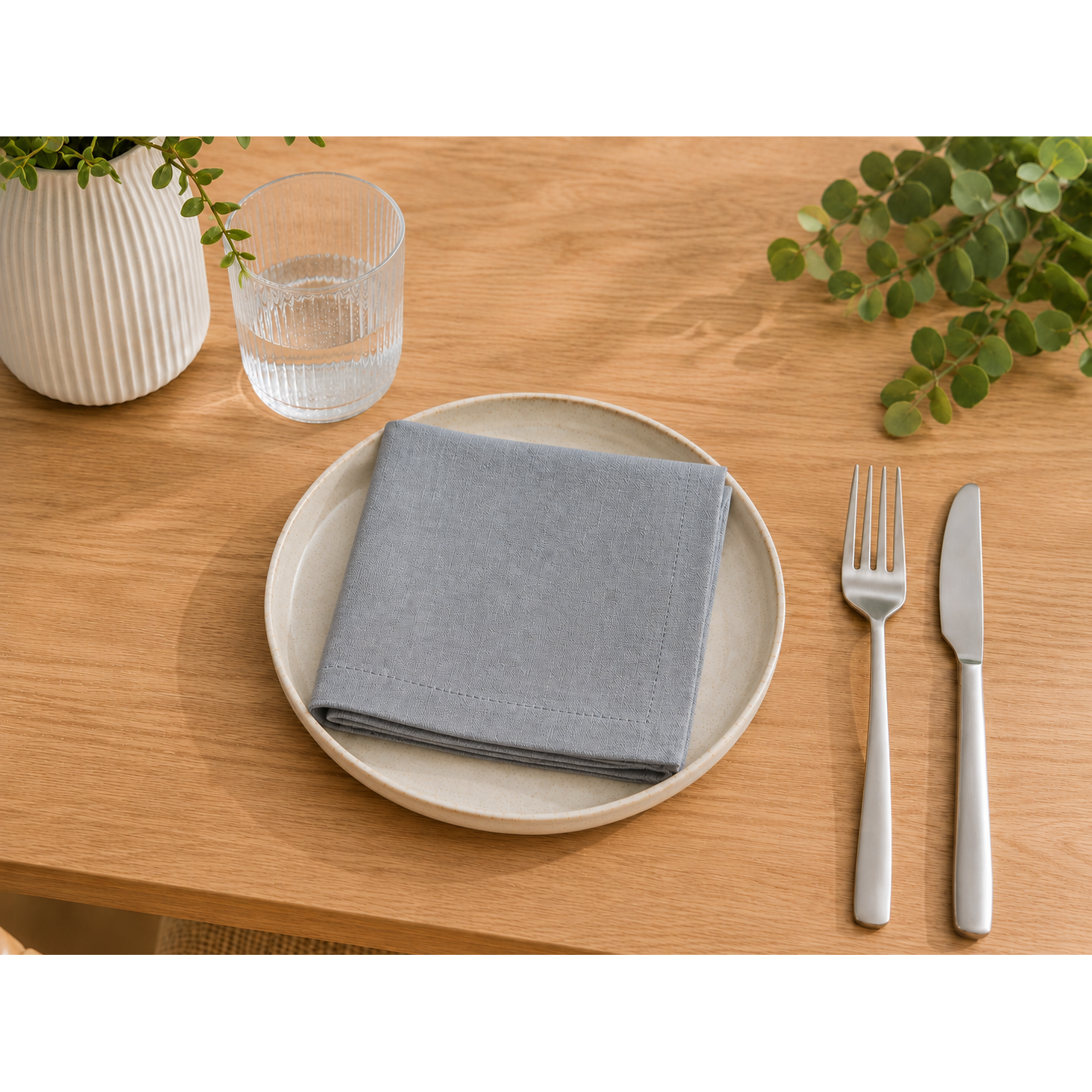 Loft 40 x 40 - 89 chestnut Serviett silver grey Bild 1