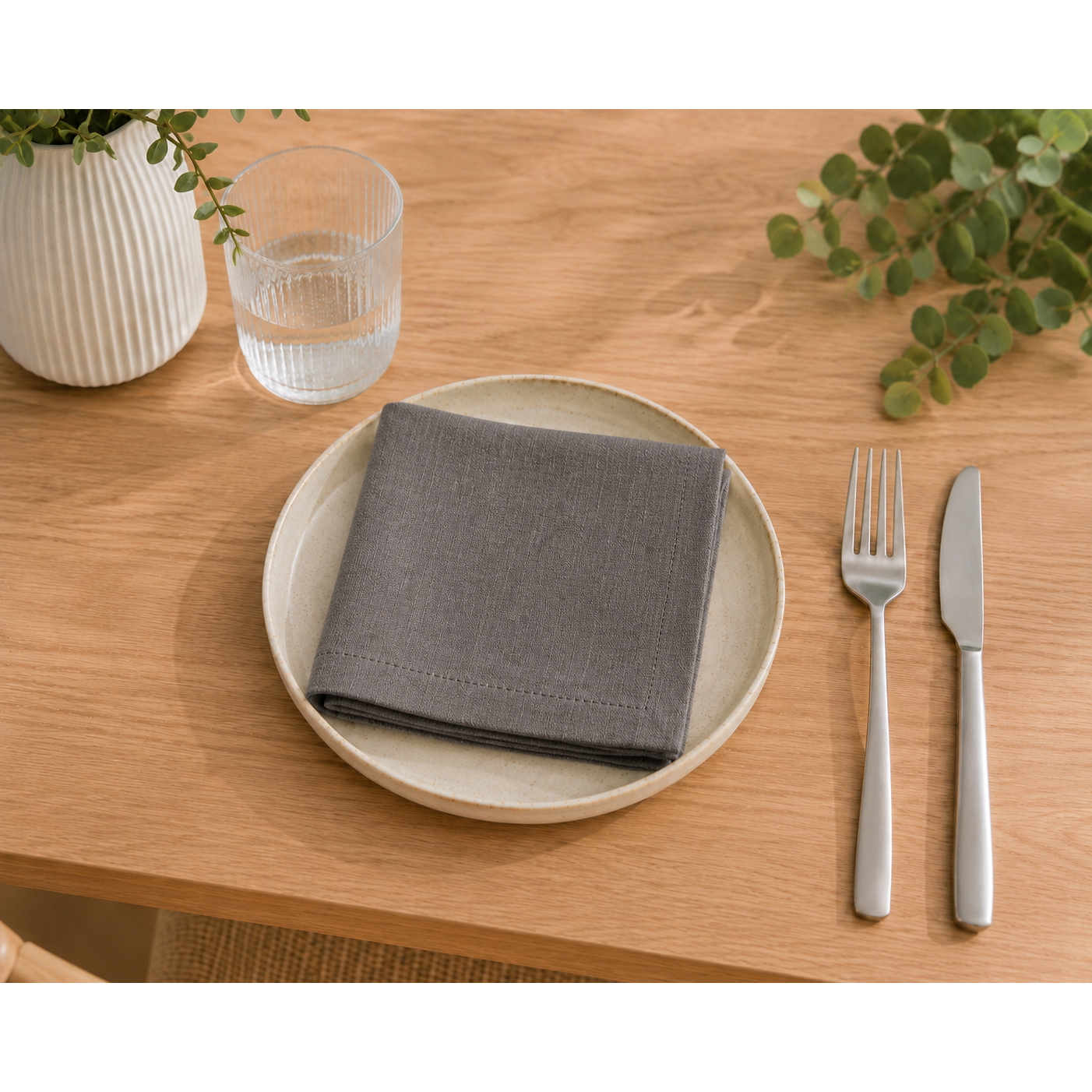 Loft 40 x 40 - 89 chestnut Serviett graphite Bild 1