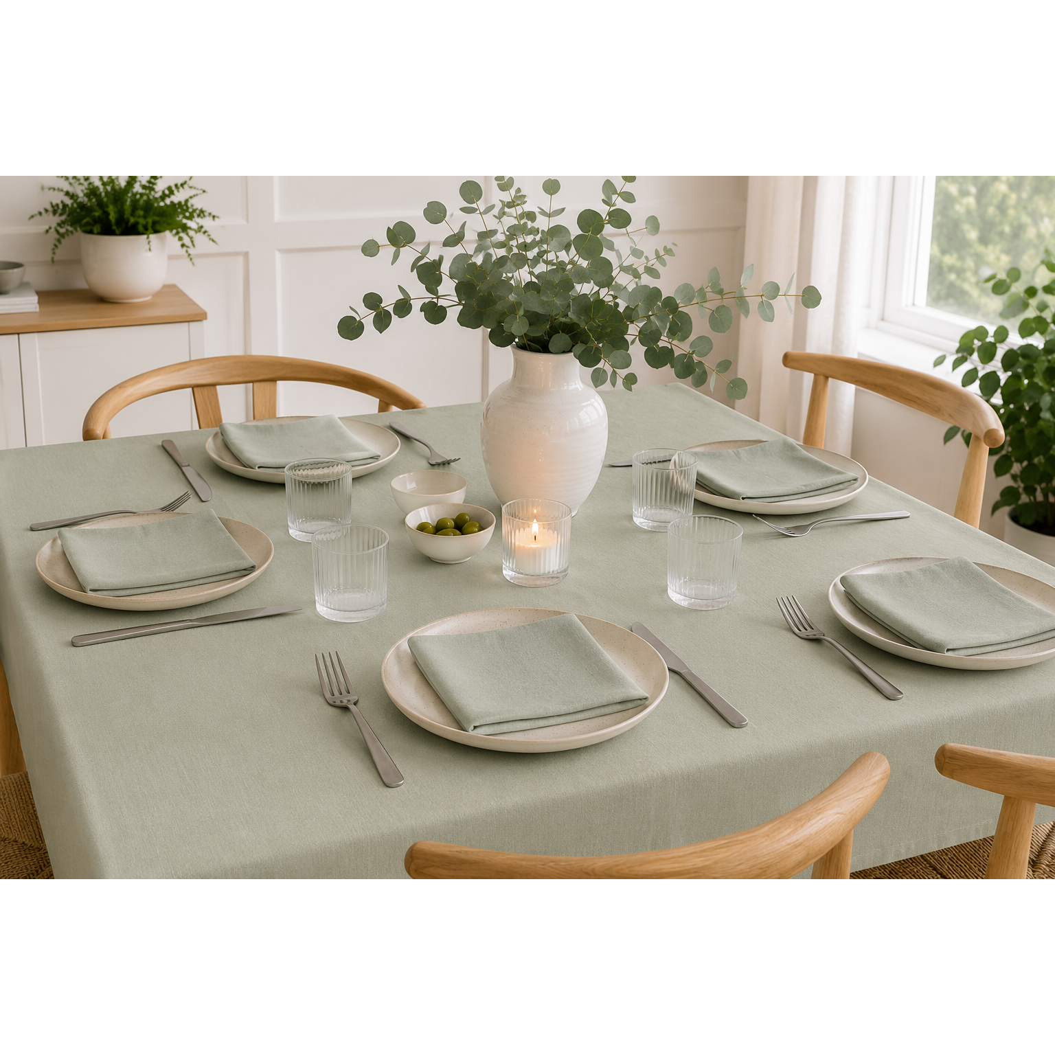 Loft 40 x 40 - 89 chestnut Serviett fog green Bild 3