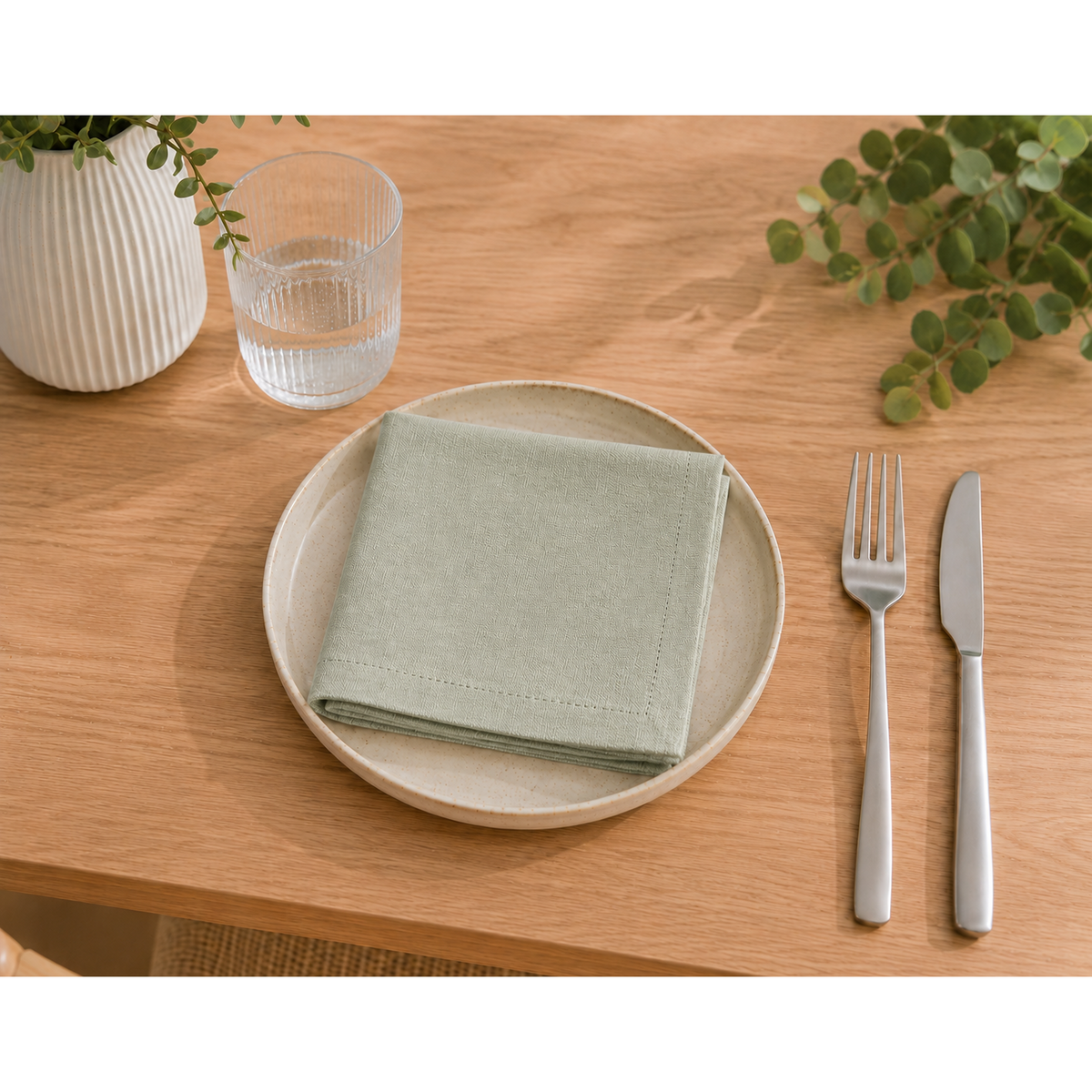 Sander Serviette Loft fog green Bild 1