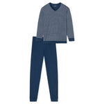 Schlafanzug lang blau Bild 1