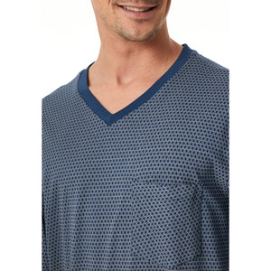 Schlafanzug lang blau Bild 5