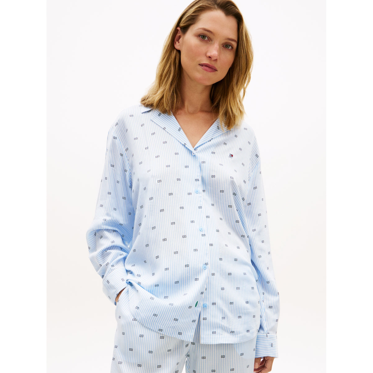 Tommy Hilfiger Pyjama Shirt BLUE Bild 2