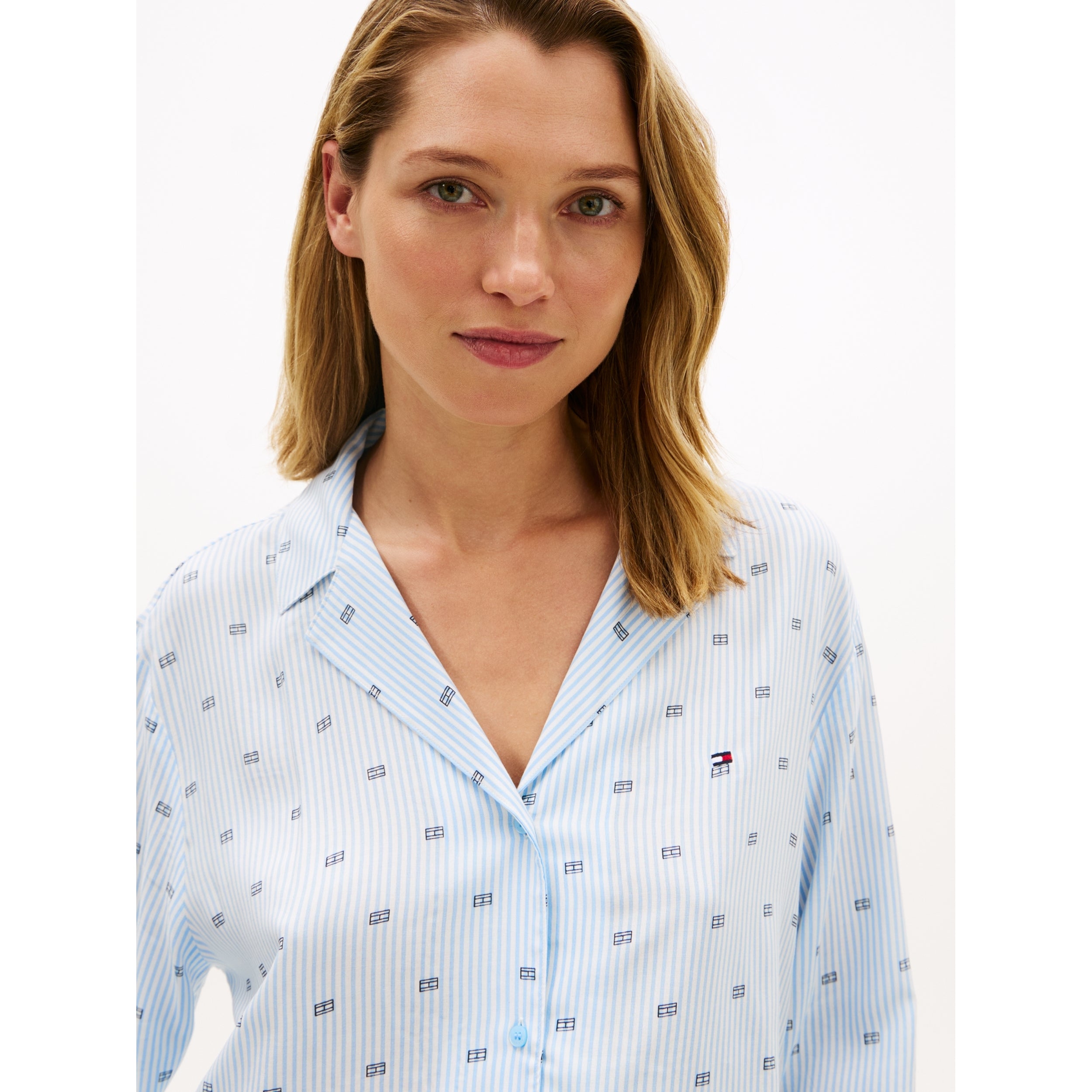 Viskose Pyjama Shirt BLUE Bild 5